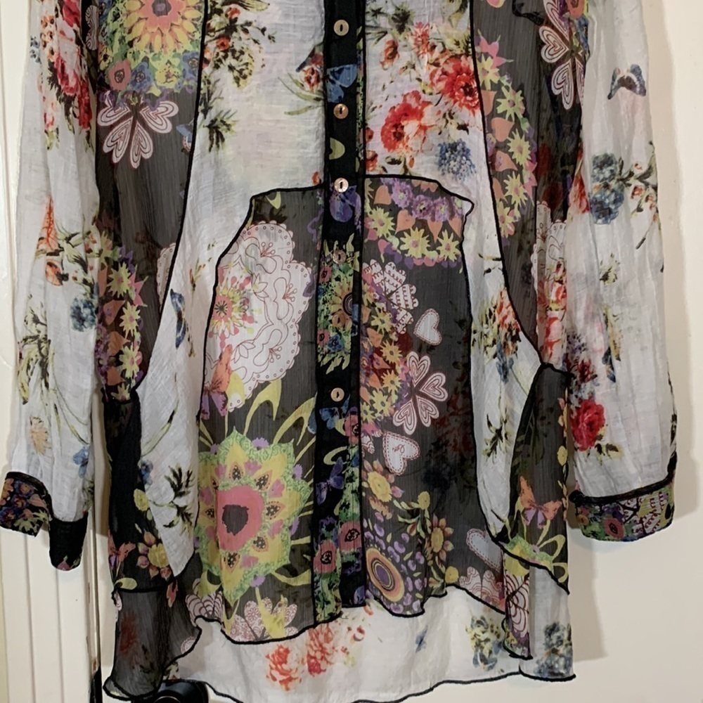 John Mark Multi Floral Print Tunic/Dress, XS/S - Picture 4 of 10